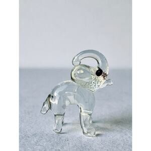 Vintage Mini Glass Swan Figurine Lampwork White Swan Tiny Art Glass